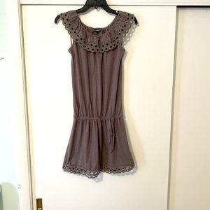 Drop waist dress with eyelet detail